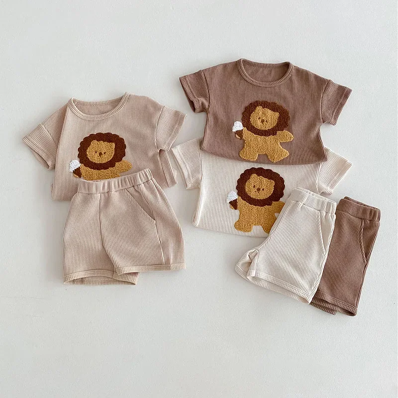 Cute Baby Boys Summer Clothes Set Tshirt Shorts