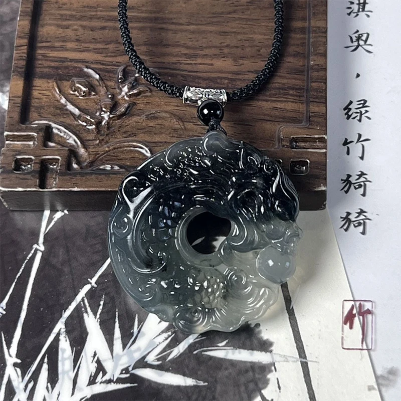 Chinese Style Dragon Phoenix Pendant Necklace For Women Girls Lucky Exorcise Evil Spirits Safety Auspicious Charms Necklace