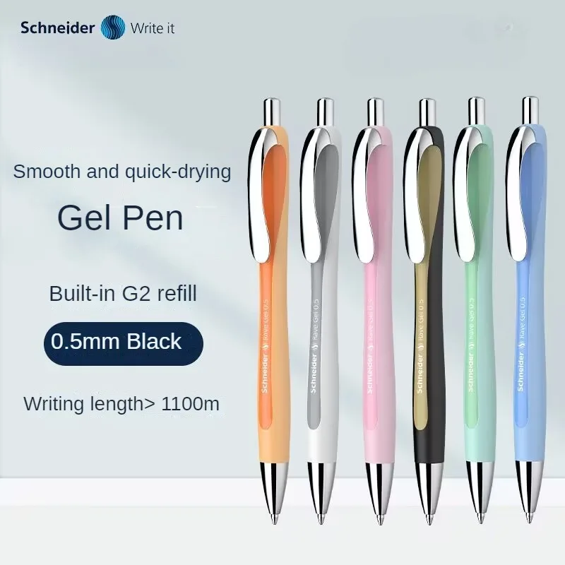 Schneider Black 0.5mm Gel Pen Quick-drying Pen Writing Smooth Signature Pen Replaceable G2 Pen Refill Stationery School Supplies for sony denon mdr z7 z1r d7100 d7200 d600 earphones replaceable 16 strand 4 4mm 2 5mm black balanced occ silver plated cable