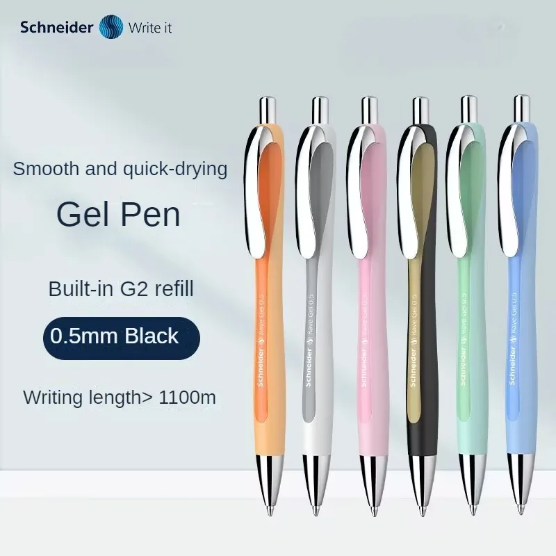 Schneider Black 0.5mm Gel Pen Quick-drying Pen Writing Smooth Signature Pen Replaceable G2 Pen Refill Stationery School Supplies pen refills replaceable black pens metal smooth writing gel fountain pen refill retractable ballpoint pen school