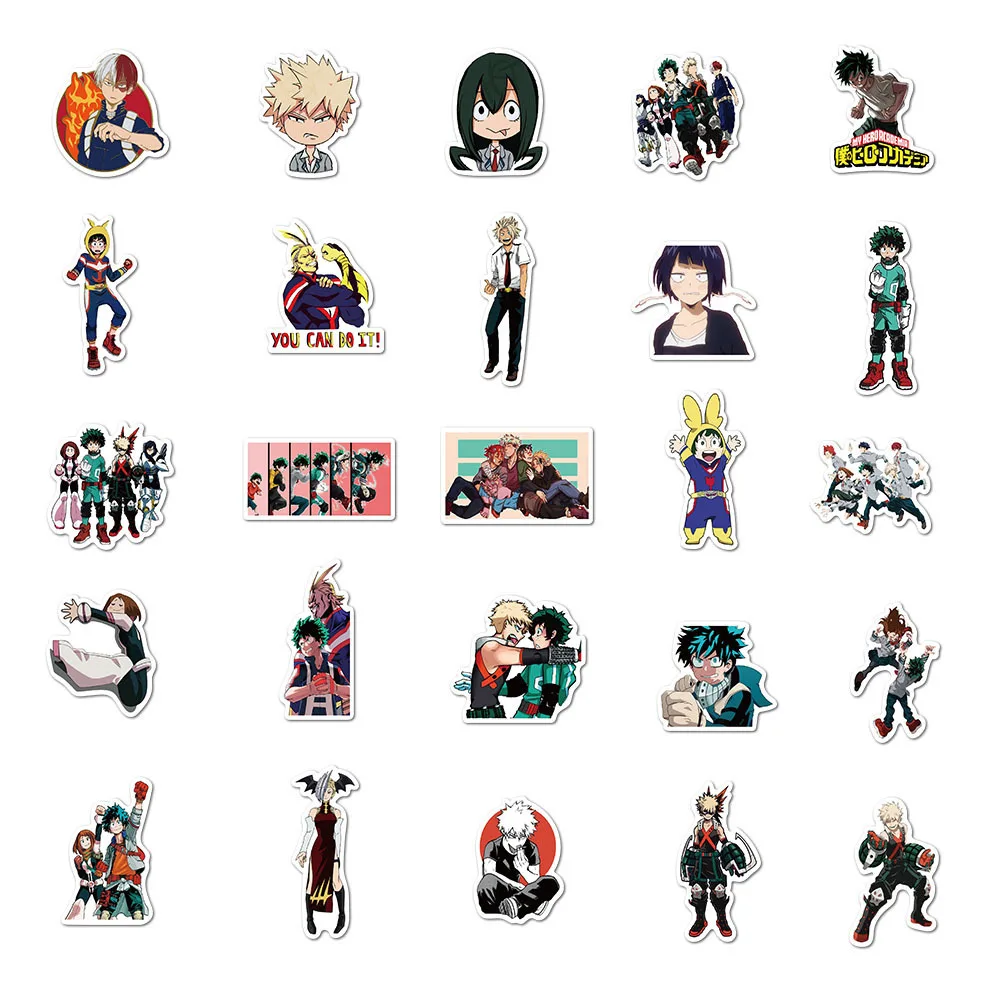 Glow In The Dark Stickers Wall Stickers Self Adhesive Wall Stickers Mouse Hole Stickers Vinyl Stickers Window Stickers Vinyl Wall Stickers Self Adhesive Stickers Chalkboard Wall Stickers Chalkboard Stickers Tiles Sticker Transfers Car Stickers 50pcs Anime My Hero Academia Series Graffiti Stickers Suitable for Helmets Desktop Wall Decoration DIY