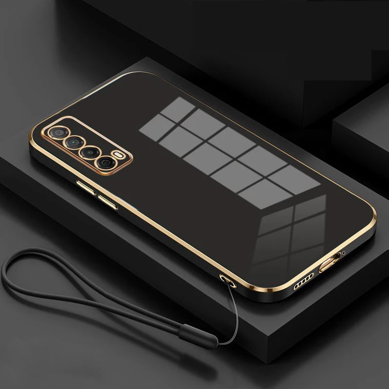 Luxury Square Plating ShockProof Silicone Phone Case Back Cover
