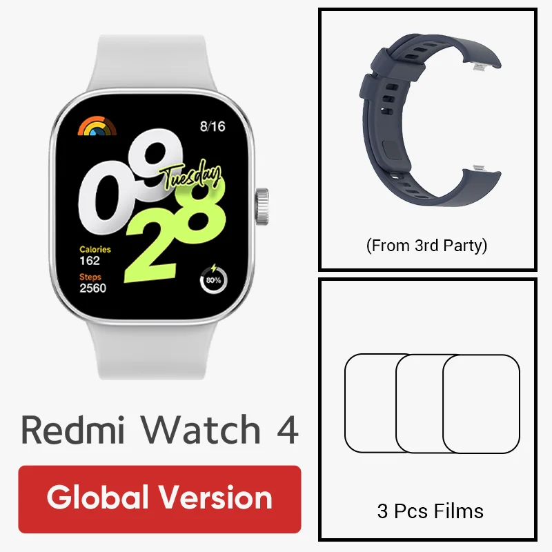 thumbnail image 1 of Versión global Xiaomi Redmi Watch 4 20 días de duración de batería Ultra grande 1.97 '' AMOLED Llamada telefónica Bluetooth 5ATM GNSS Reloj inteligente, 1 of 5