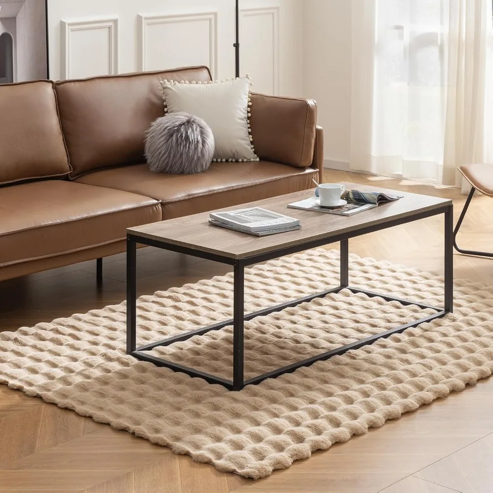 Luxury Fluffy Beige Rabbit Fur Area Rug 6x9 FT