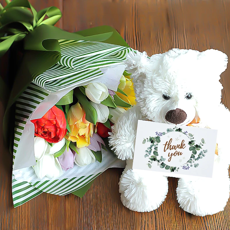 50pcs Thank You Greeting Gift Card for Wedding Party Birthday Decoration Invitation Card Small Business Supplies 9x5.4cm greeting cards thank you cards