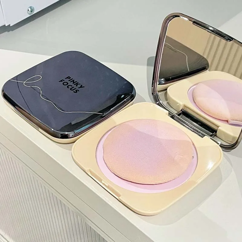 PinkyFocus Light Cloud Soft Facial powder Mist Face Natural Makeup Setting Brightening Waterproof Makeup Holding Honey powder 4