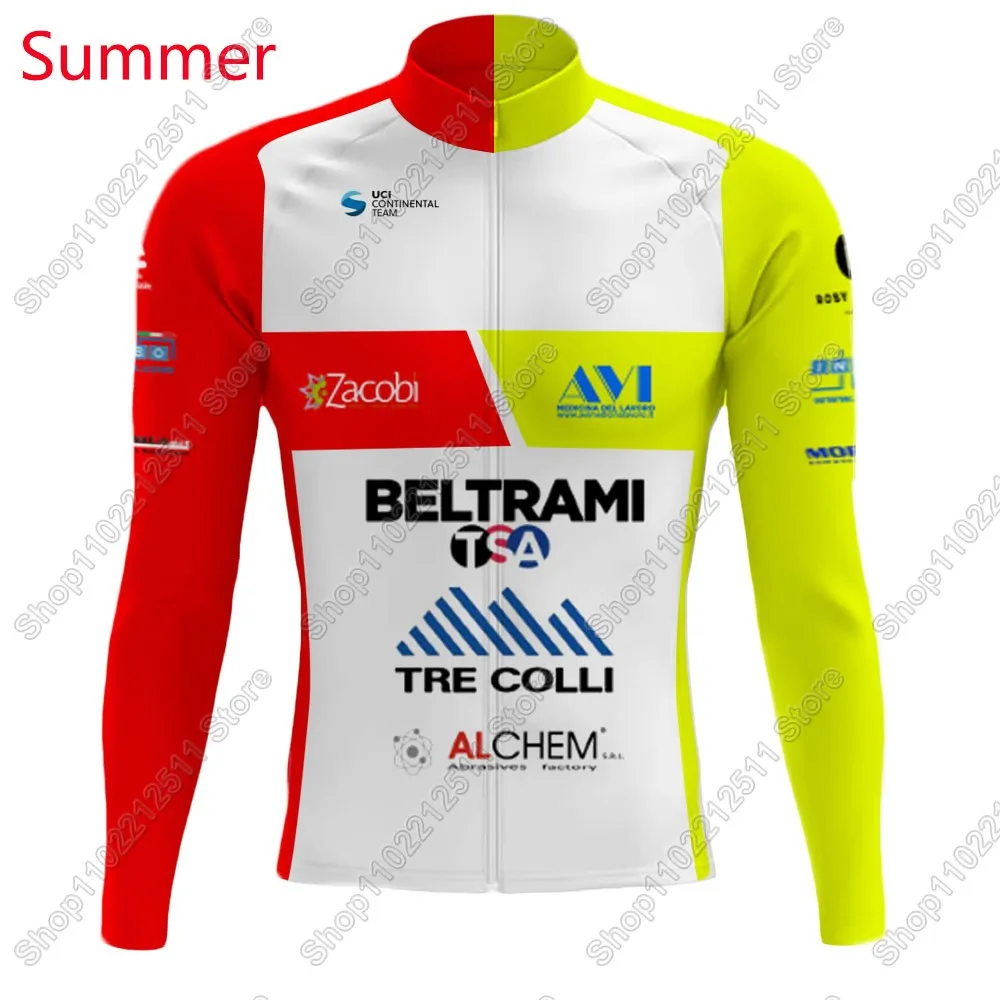 Beltrami TSA Tre Colli Cycling Jersey Set Italy Clothing Suit Mens Long Sleeve MTB Bike Road Pants Bib Ropa Ciclismo