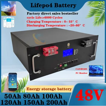 HC_48V 50Ah 100AH 120Ah 150Ah 200Ah Lifepo4 แบตเตอรี่ลิเธียม lifepo บลูทูธสําหรับระบบพลังงานแสงอาทิตย์ hybrid อินเวอร์เตอร์ 2000W 5000W 10KW 1