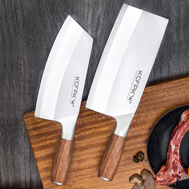 

Kitchen Knife Cleaver Chef Knife Stainless Steel Razor Sharp Slicing Chopping Meat Chinese Butcher Knife Wood Handle Slicer