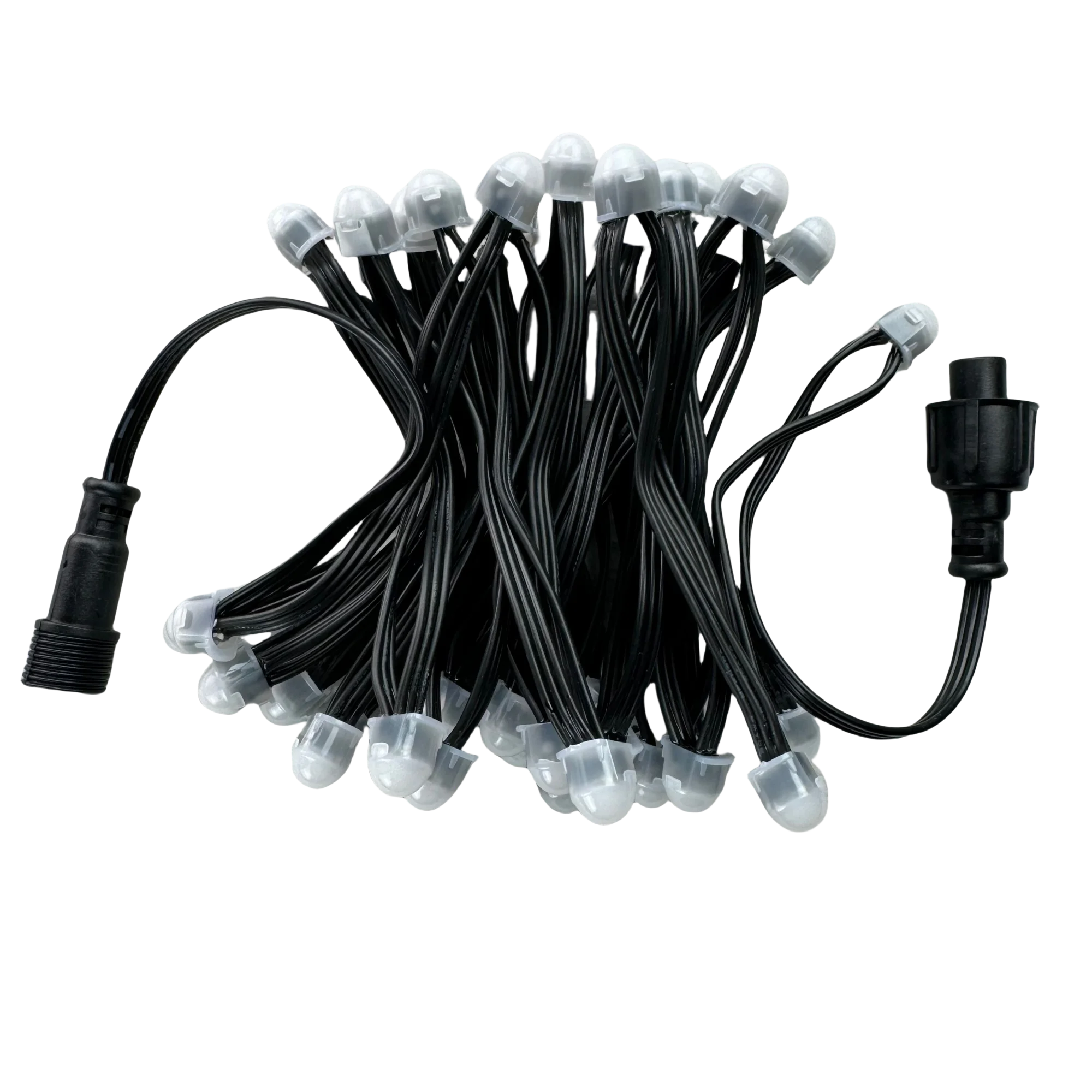 Addressable DC5V DC12V SMD SK6812-RGB IP68 Pixel Node 12mm Open Hole IP68 Milky Cover Black Wire 3 Core xConnect