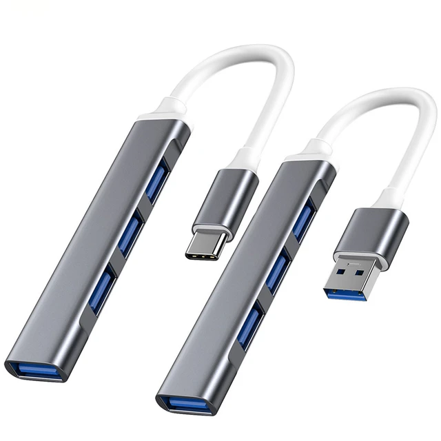 Concentrador de puertos USB 3,0, divisor múltiple de 3 puertos USB 3,0 2,0 para  PC, portátil, USB 3,0 - AliExpress