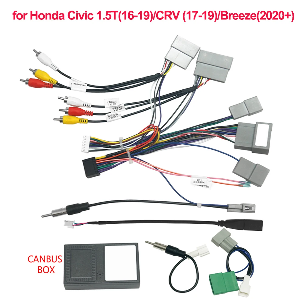 Car Audio Radio Power Cable Adapter Canbus for Honda Civic 1.5T(16 19