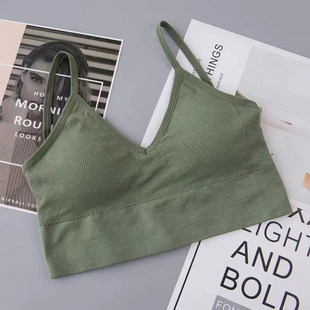 Women Sexy Crop Tops Bra Tube Top Female Streetwear Sleeveless Seamless Sports Bra Crop Camis Top Tee Bandeau Top Basic Tank