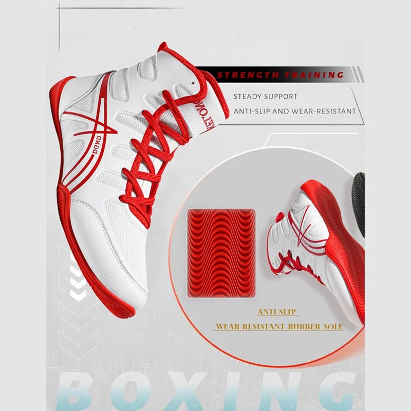 Wrestling shoes Fighting Free fighting shoes Long boots Men's and women's high top sneakers Professional fighting boxing