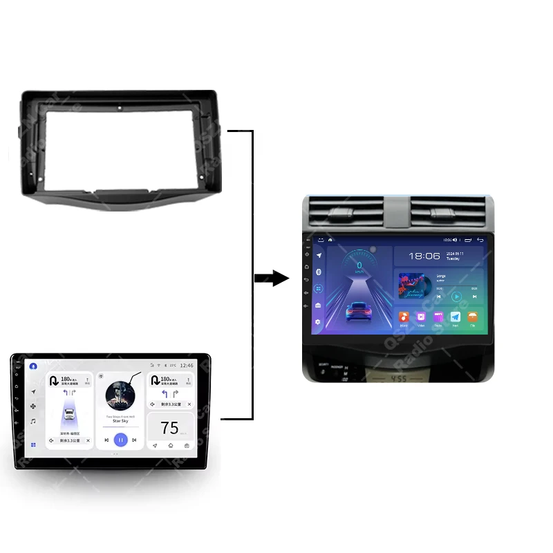 Ÿ RAV4 2001 2016 ׷ гο  ,  Ʈ Ʈ ŰƮ, GPS ׺̼ þ  Ŀ, 2Din, 9/10 ġ