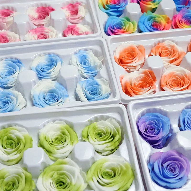 Immortal-Flower-Colorful-Two-Color-Rose-Head-Wedding-Decoration ...