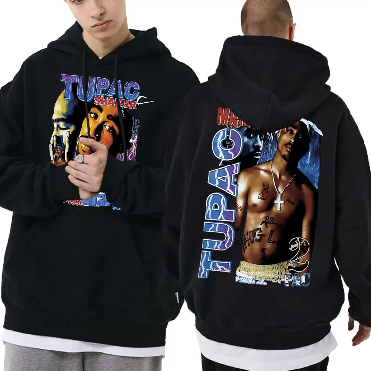 Sudadera con capucha de rapero 2pac Tupac Shakur 96 para hombres y mujeres,  Sudadera con capucha informal de gran tamaño, Sudadera con capucha de Hip  Hop y2k, ropa Unisex xuanjing unisex