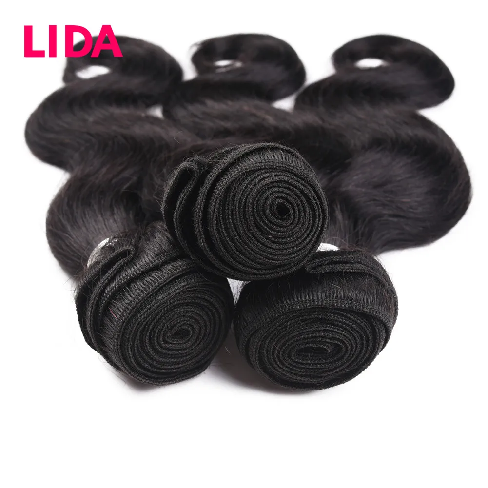 Lida Human Hair Body Wave Non-remy Chinese Hair Extensions 12-24inch Three Bundles Deal Wave Pieces