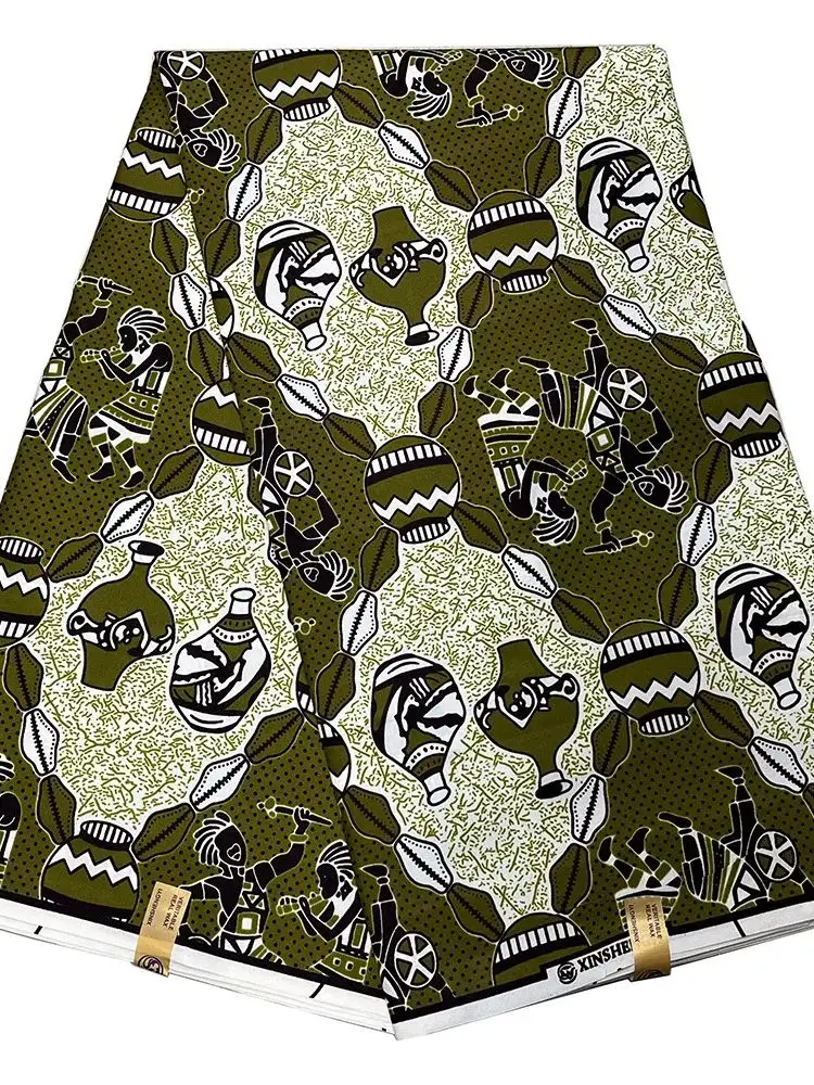 Newest African Wax Fabric Polyester For Sewing Womens Dress Wax Ankara Block Prints Batik Fabric