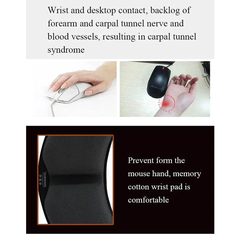 Anti-skid Memória Espuma Mouse Pad Suporte Mousepad Wrist Rest Mat Ergonômico Escritório Saudável Computador Laptop Desktop - Imagem 5