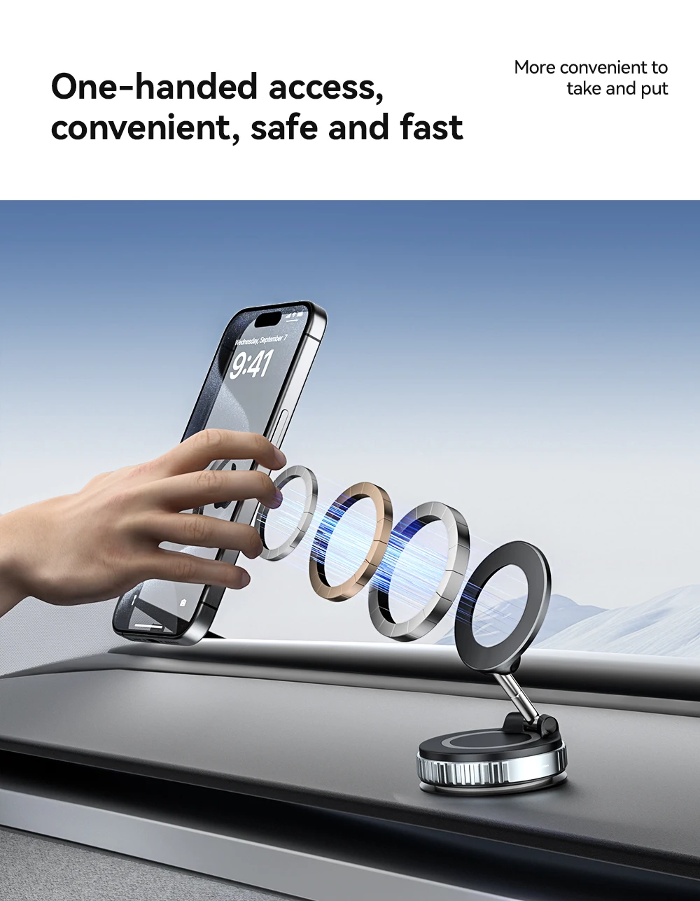 For Tesla Model 3 Y Juniper Golf BMW Magnetic Car Phone Holder 360 degree Rotati