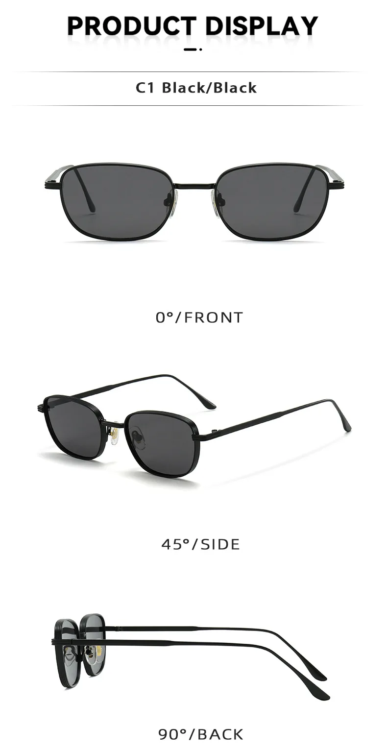 SHAUNA Mode Metall Retro Kleine Rechteck Sonnenbrille Trend Männer Gradient Shades UV400 Sonnenbrille – Detail 6