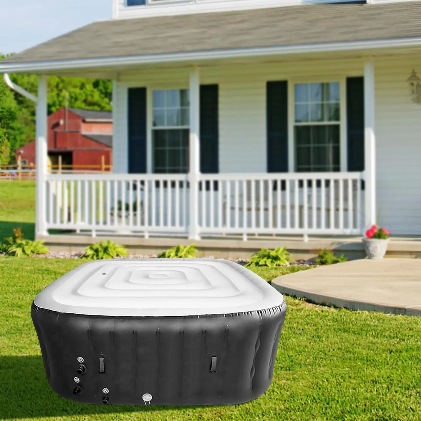 Hot Hub Energy Saving Lid Inflatable Hot Tub Cover Dustproof Rainproof Insulated Energy Saving Lid for Square Tub 4.2ft