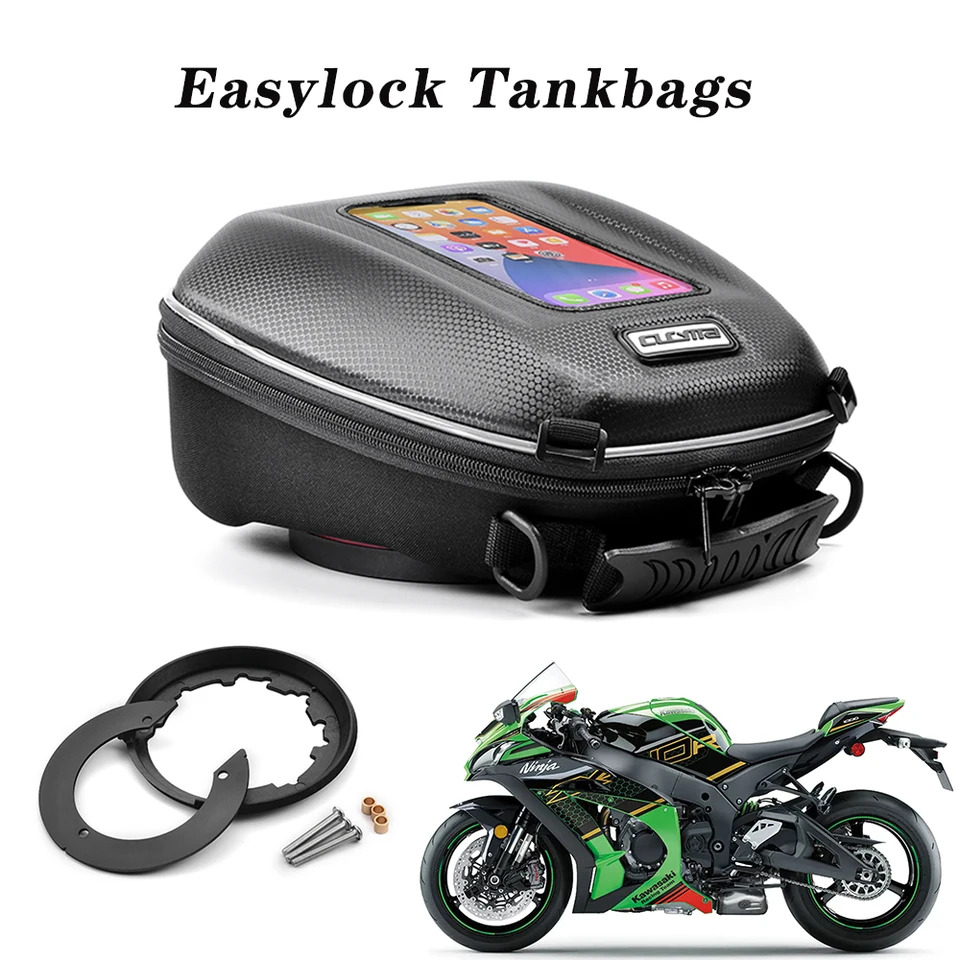 Motorcycle Tank Lock Bag For Kawasaki Ninja ZX-10R ZX-6R ZX-14R ZX10R ZX6R  ZX14R Z1000R KLZ1000 KLE650 KLZ 1000 KLE 650 Versys
