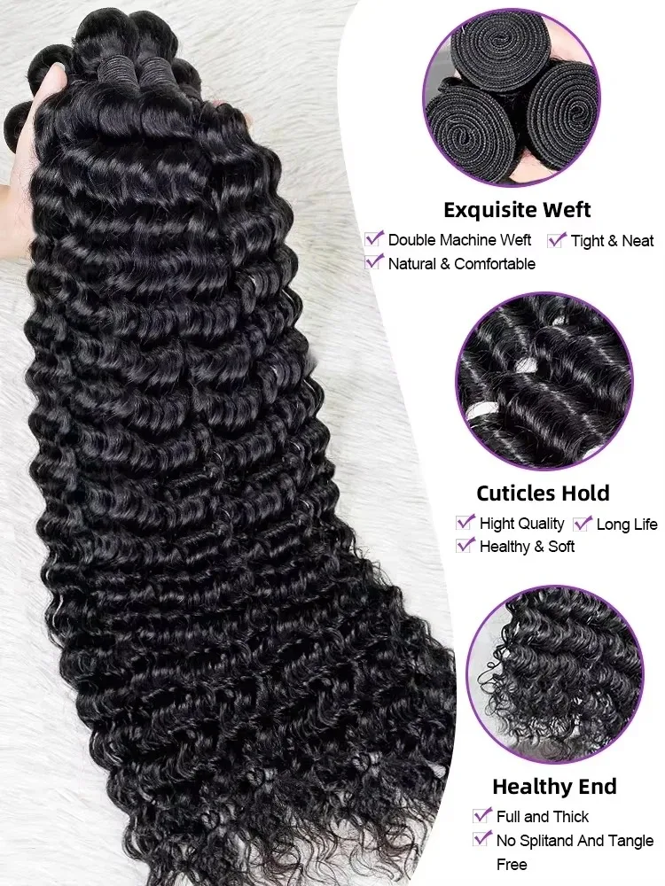 15A 28 30 32 Inch 3 Bundles Human Hair Bundles Brazilian Jerry Curly Wave Unprocessed Virgin Deep Curly Human Hair 3