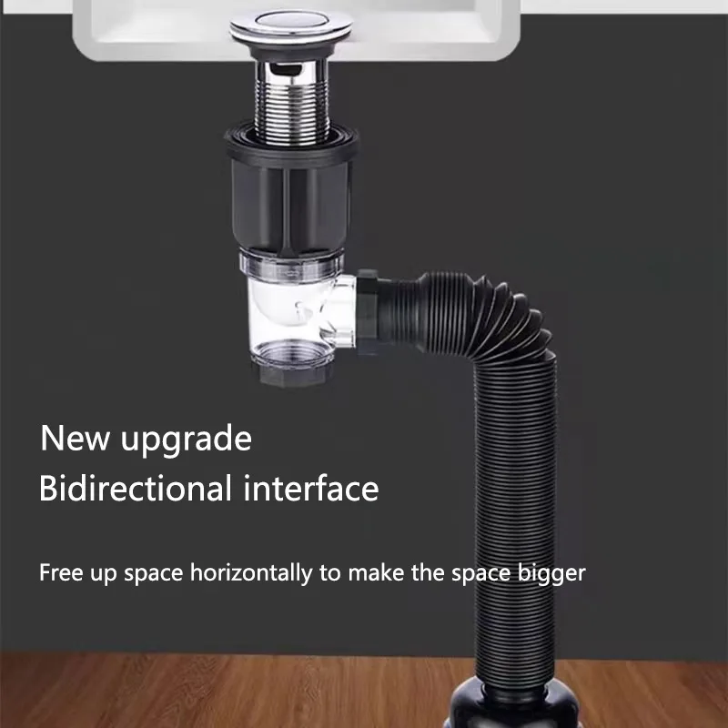 Universal Sink Drain Pipe Set Retractable Deodorant Sewer Drainage Water Hose Wash Basin Drainer Bathroom Kitchen Accessories 2