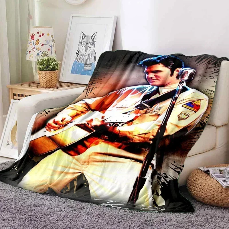 E-Elvis Presley Throw Blanket Soft Flannel Thin for Bed Sofa Cover Bedspread Home Deco picnic cooling blankets for beds gift 6