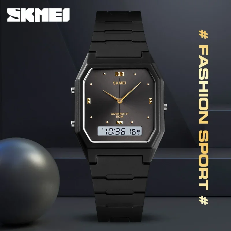 SKMEI 1604 Luxury Quartz Watches for Men Women Simple Waterproof Dual Time Countdown Lady Wristwatches Clock Relogio Masculino 3