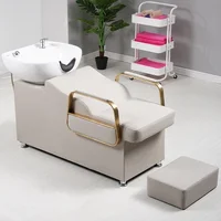 Salon Shampoo Bed Ceramic Basin Hair Salon Reclining Flushing Comfortable Barber Shop Dedicated 2