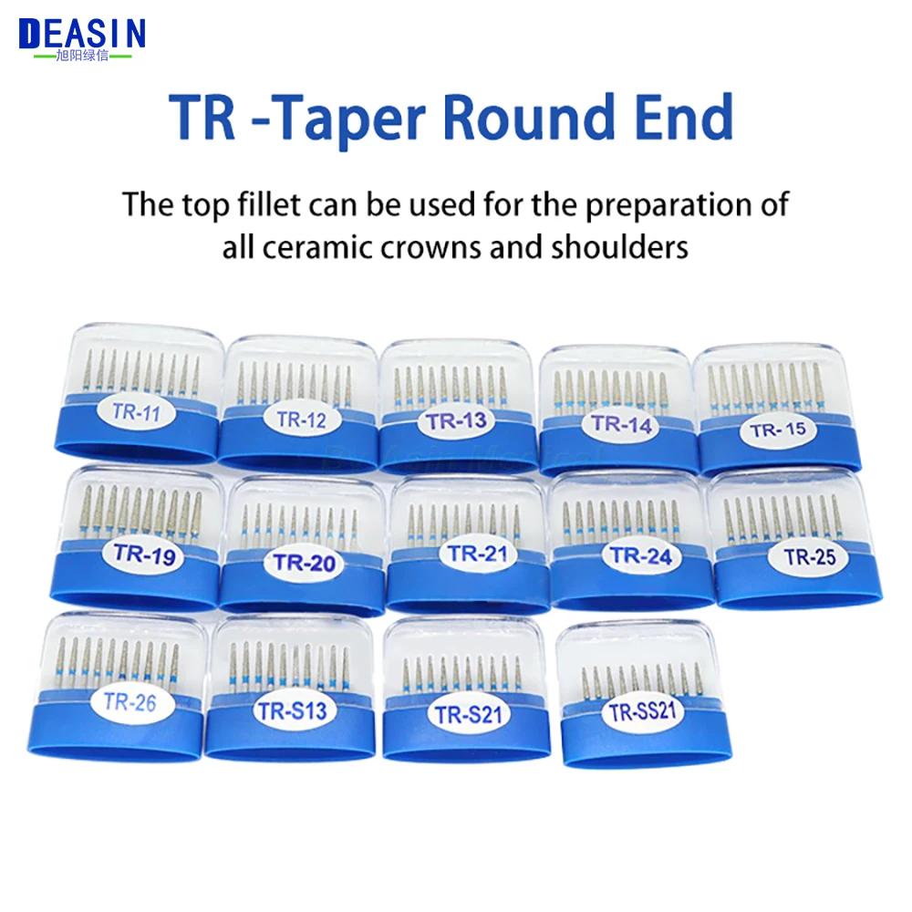 10pcs/Pack Dental Teeth Polishing Burs FG 1.6mm Dental Diamond Polishers for Polishing Smoothing Teeth Polishers TR Series