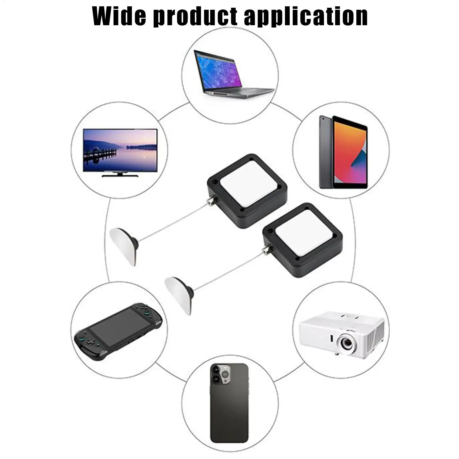 Remote Lanyard Anti-Lost Auto Telescopic String 2 Pieces Remote Control Security Cable for Home Bedroom Hotel Bedside Table