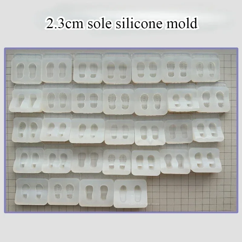 2.3CM 신발 밑창 실리콘 몰드 초경량 점토 도자기 인형 신발 DIY 장식 애니메이션 캐릭터 신발 밑창 만들기 도구