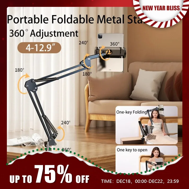 Soporte giratorio de Metal para tableta, brazo largo ajustable de 180 ° para iPad Pro Mini Air, Xiaomi, Compatible con Tablet de 4 a 12,9″