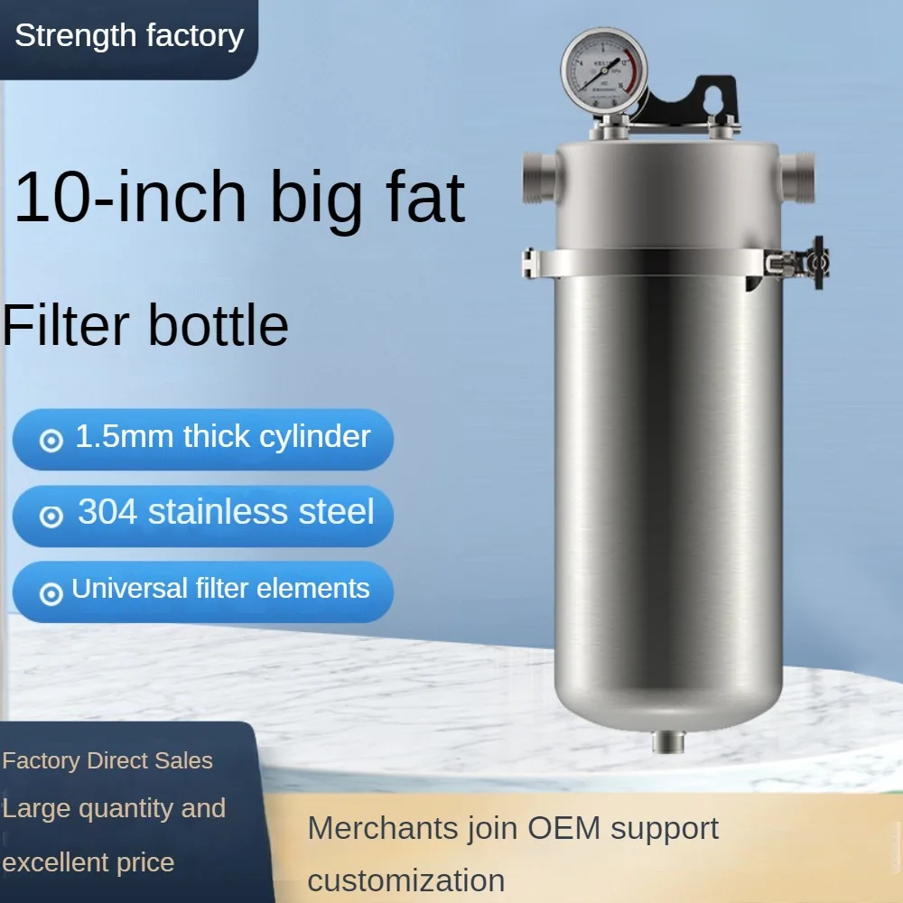 1Micron 410mm/655mm Large Whole House Water Filter,Stainless Steel Front Filter Composite Filter Element Large Sediment Filter