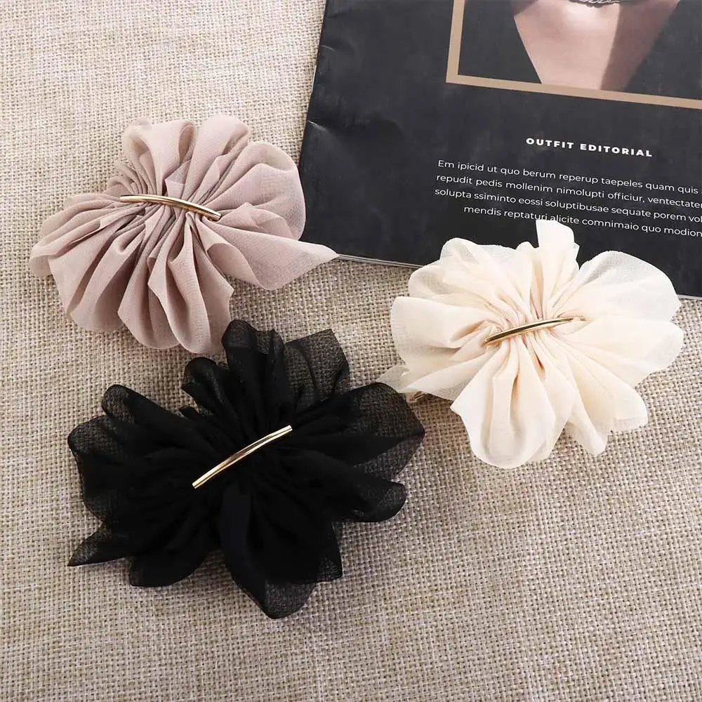 

Sweet Spring Clip Korean Style Headwear Chiffon Flower Hair Clip Balletcore Bow Hairpin Female Hair Accessories