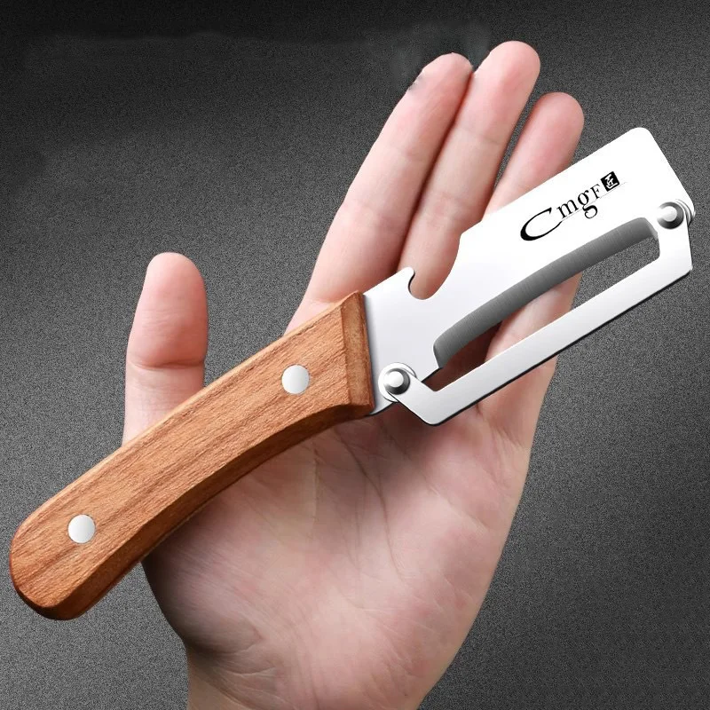 Y2k Stainless Steel Peeler with Wooden Handle for Peeling and Slicing Fruits and Vegetables Durable and Smooth Operation 2025