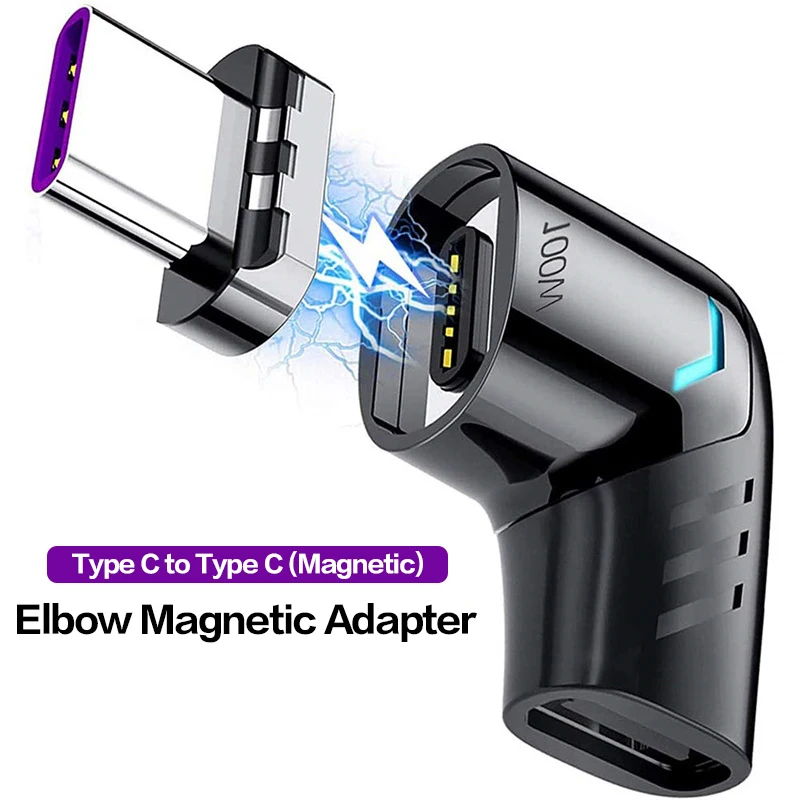 Cavo Adattatore Magnetico Tipo C Convertitore Cavo Usb Da 120W Per Ipad Pro Macbook 2019 2018 Connettore Cavo Adattatore Magnetico Piegato