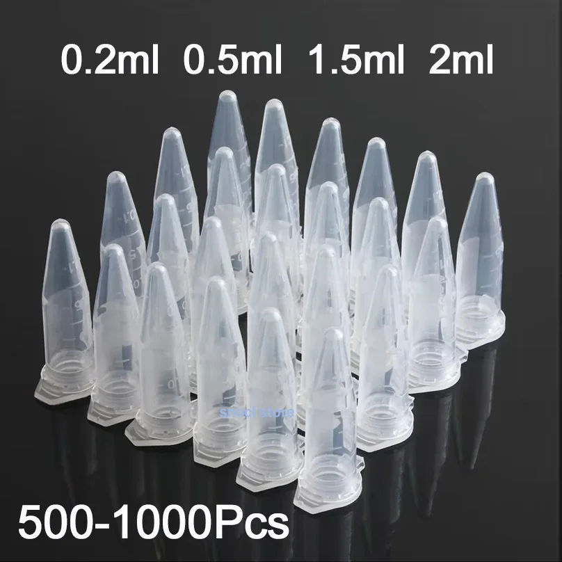plastic centrifuge tube ep tube Lab clear plastic test centrifuge vial snap cap pcr seed bottle experiment 500-1000Pc