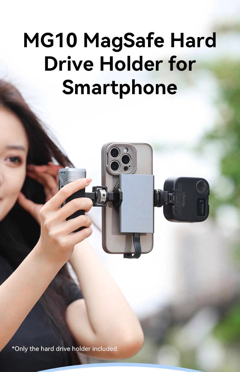 Description Picture 2 of itemUlanzi MG10 MagSafe Hard Drive Holder for Smartphone with Cold Shoe Mount for Phone Grip MagSafe Phone Cages Stabilizer Tripod