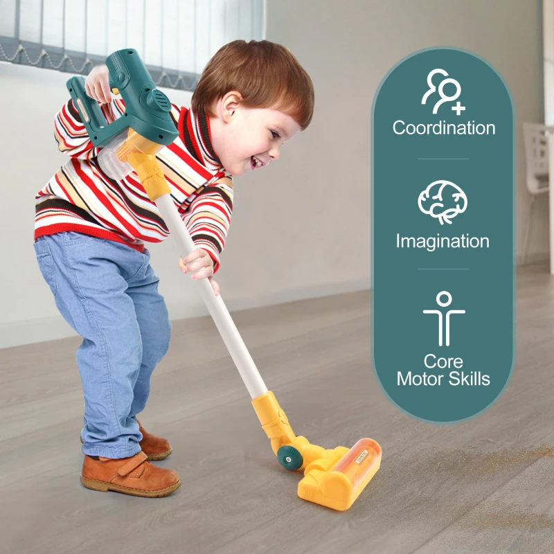 Children Imitation Sound and Light Vacuum Cleaner 4 Styles Assembly Vacuum-cleanable Pretend Play House Cleaning Toys Kids Gifts