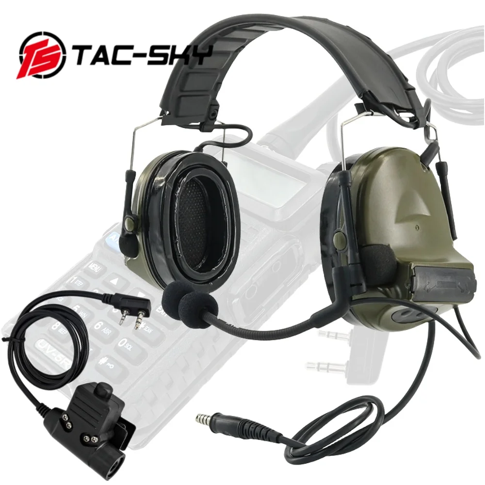 

C2 COMTAC II TS TAC-SKY Tactical Airsoft Headset Communication Shooting Headset &Kenwoo U94 PTT for Baofeng Walkie Talkie