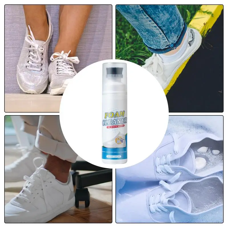 White Shoe Cleaner White Shoes Cleaner Tennis Shoe Cleaner With Brush Head Sneaker Cleaning Kit Shoe Cleaning Kit For Leather 4