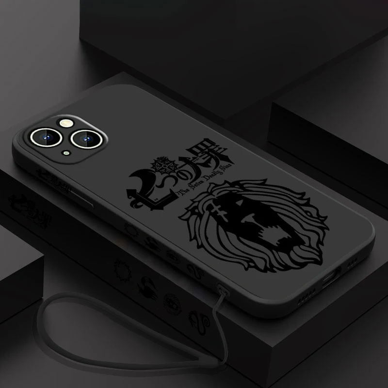thumbnail image 1 of Funda de teléfono con logotipo de The Seven Deadly Sins para Apple, iPhone 15, 14, 13, 12, 11 Pro Max Plus, 8, 7, SE, funda líquida con Capa de cuerda izquierda, 1 of 5