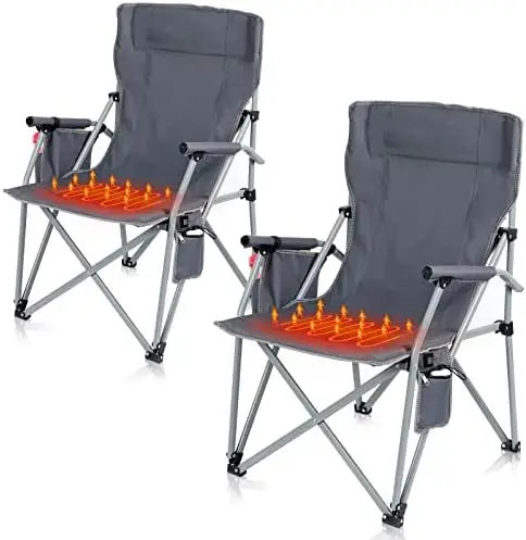 

Camping Chairs 2PCS, Width 22.5" Warm Seat Folding Portable Heated Sports Chair, USB Heated Chair Outdoor for , Beach, Picni Por