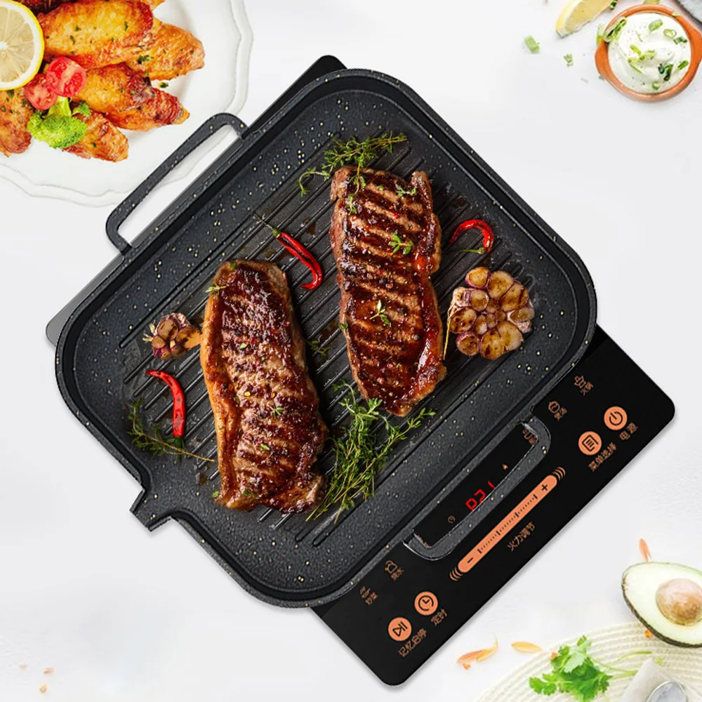 Korean Style BBQ Grill Pan With Maifan Coated Surface Non-Stick