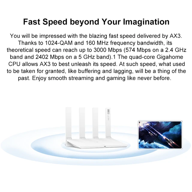 Roteador Wi-Fi 6+ Huawei AX3 PRO